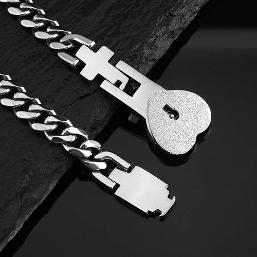 Stainless Steel Lock&nbsp;&amp; Key Bracelet
