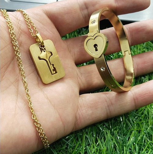 Love theme Lock and bracelet